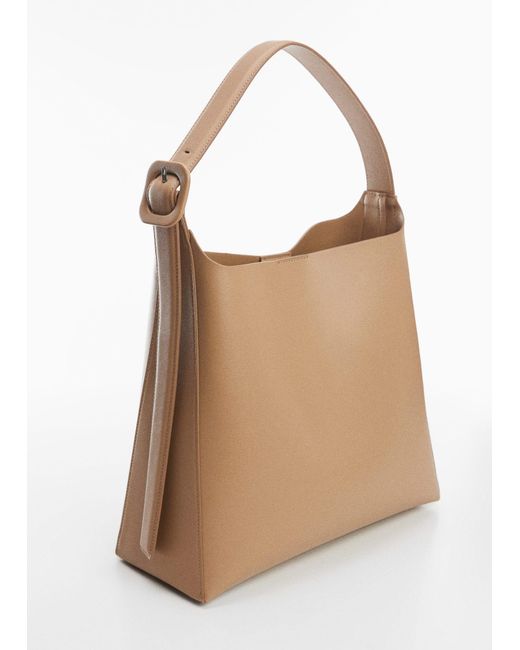 Mango Natural Shopper Bag With Buckle
