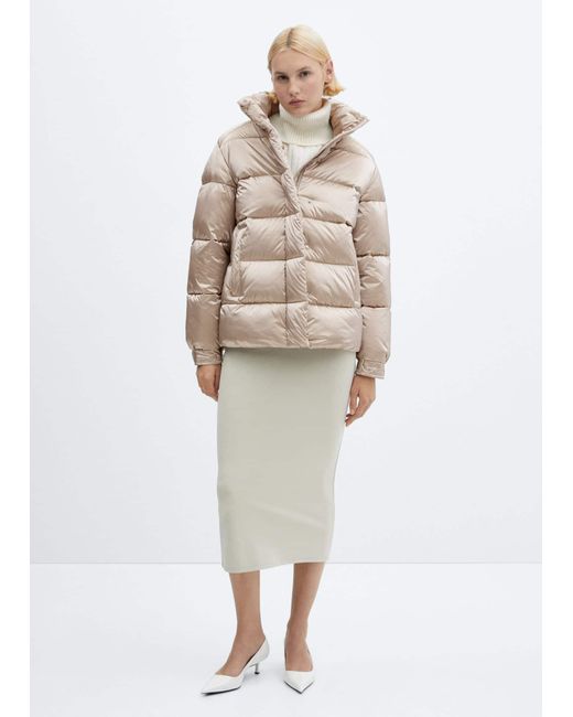 Mango White Water-repellent Quilted Coat