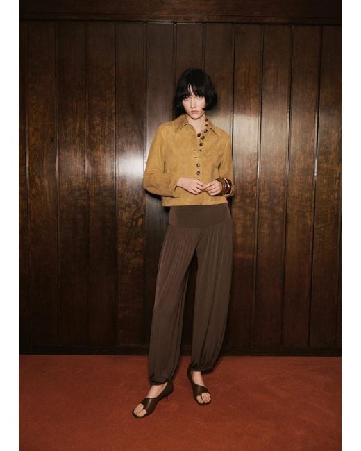 Mango Brown Suede Jacket With Buttons