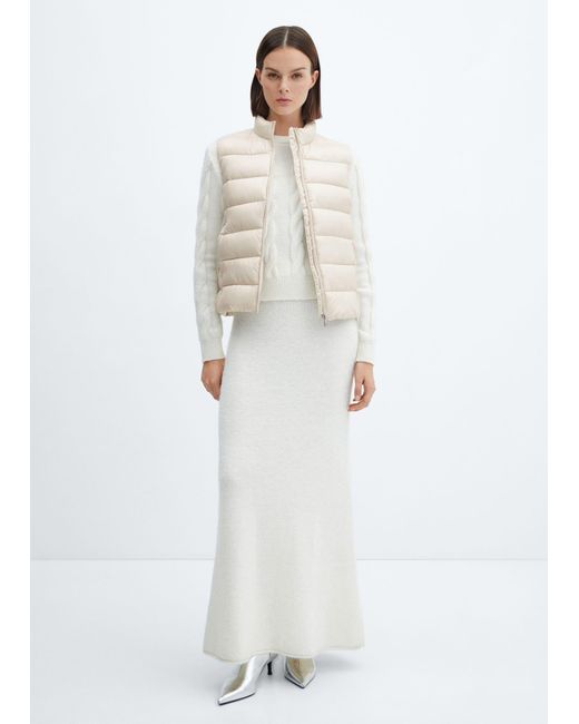Mango White Ultra-light Quilted Gilet