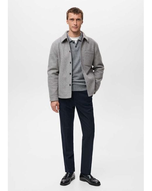 Mango Gesteppte Wolljacke in Gray für Herren