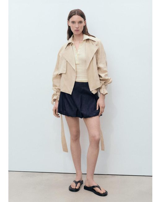 Gonna Denim Palloncino Blu di Mango in White