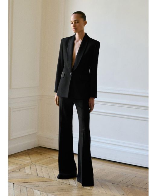 Mango Black Suit Jacket With Satin Details