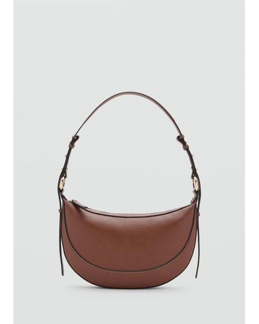 Mango Brown Oval Shoulder Bag