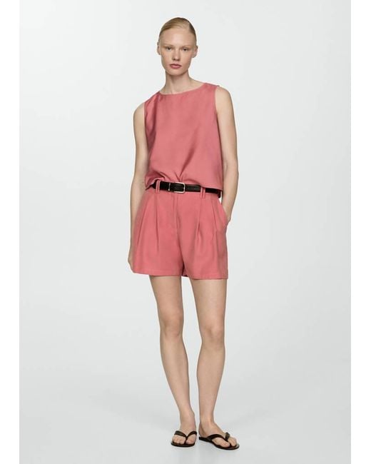 Mango White Fluid Strapless Top Pastel