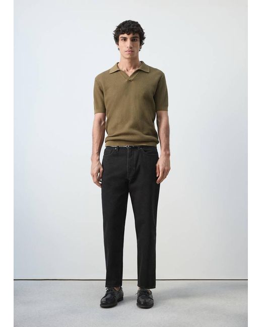Mango Green 100% Cotton Knitted Polo Structure for men