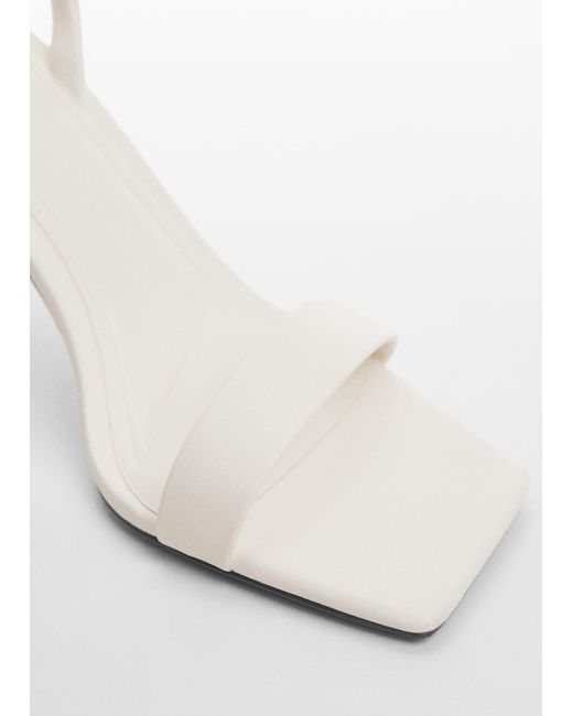 Mango White Strappy Heeled Sandals