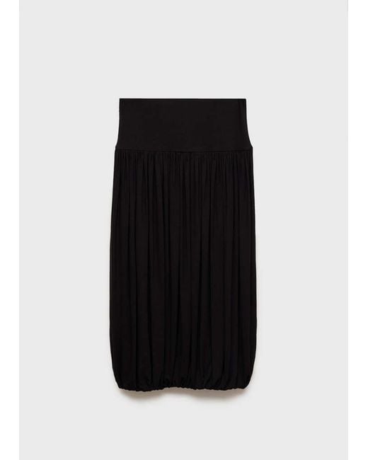 Mango Black Balloon Midi Skirt