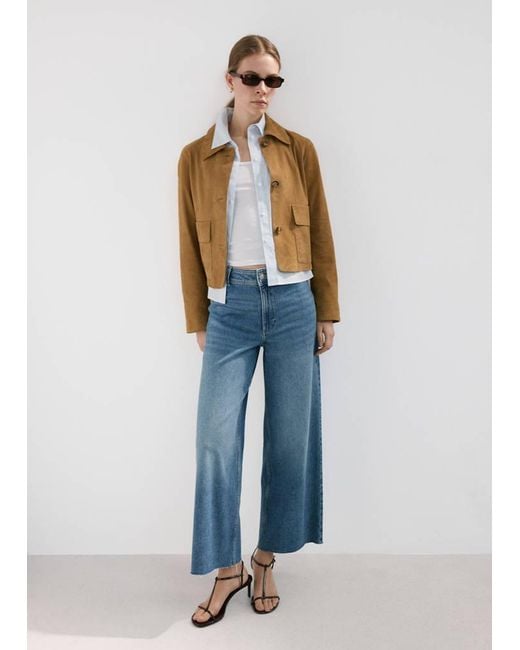 Mango Blue Catherin Culotte High-Rise Jeans