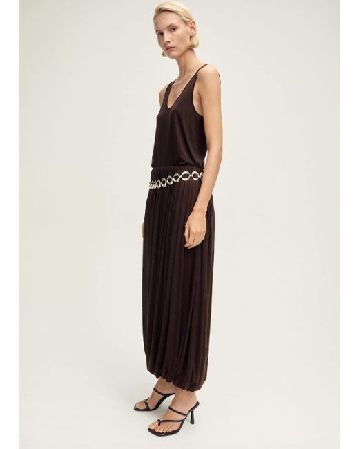 Mango Natural Wool-Blend Skirt With Puffed Hem