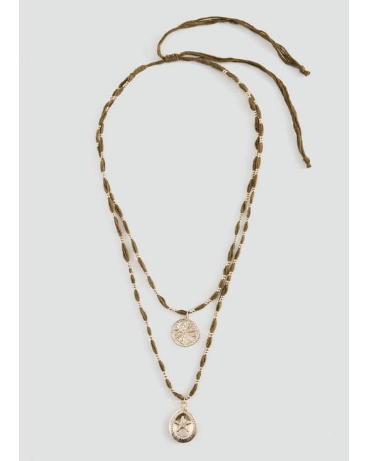 MANGO TEEN White Cord Necklace With Charms