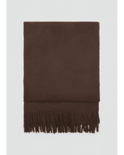 Mango Red Fringed Edge Scarf Chocolate