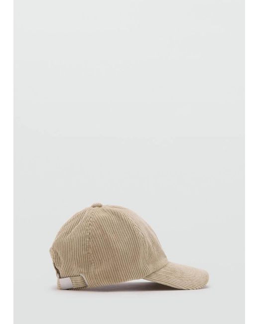 Mango Kappe Aus Cord in Natural für Herren