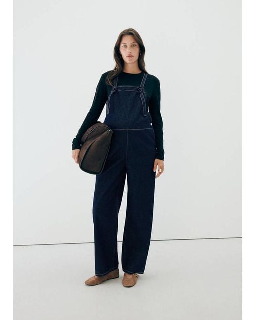 Mango Blue Maternity Denim Dungarees