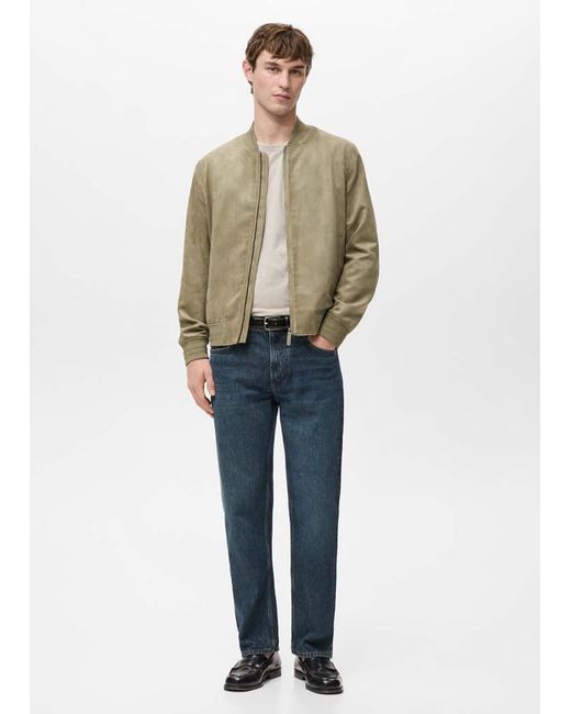 Mango Natural Suede-Effect Bomber Jacket for men