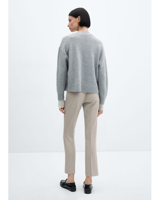 Mango Gray Belt Straight-fit Trousers