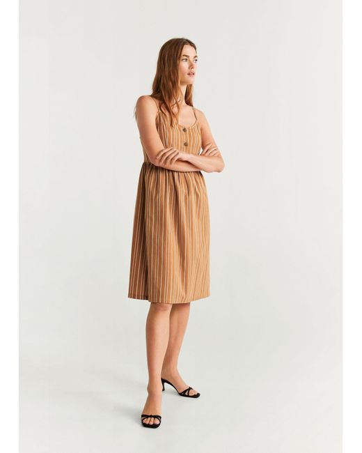 mango striped cotton dress