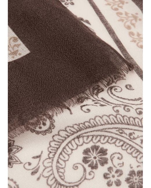 Mango Brown Paisley Print Scarf