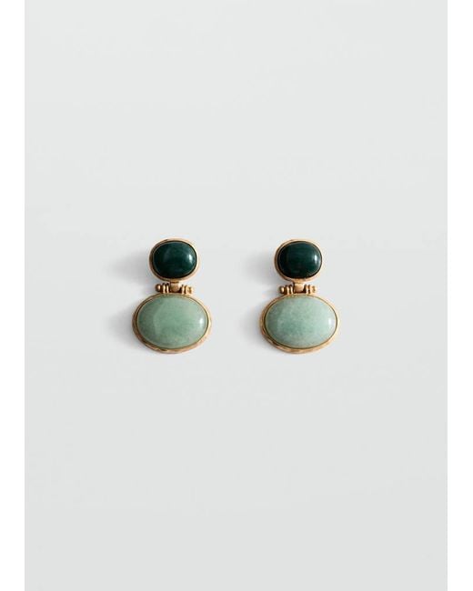 Mango Green Stone Hanging Earrings