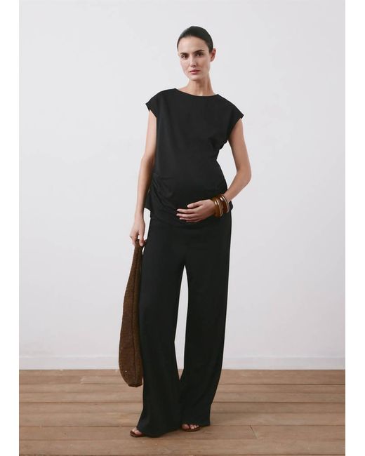 Mango White Ruched Maternity T-Shirt