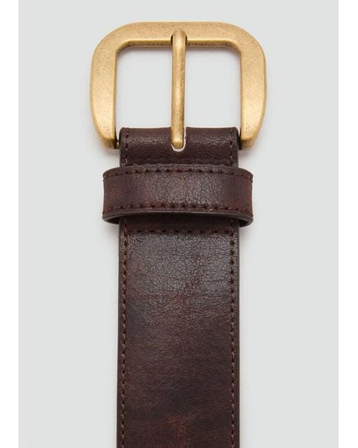 Mango Brown Square Buckle Belt