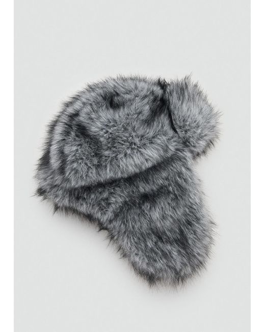 Mango Gray Faux-Fur Beanie