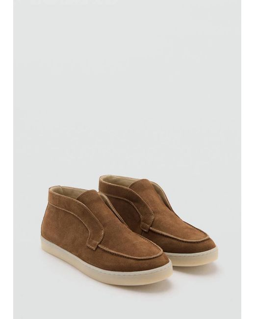 Mango Brown Suede Leather Sporty Ankle Boot for men
