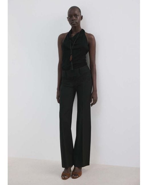 Mango Black Halter-Neck Lyocell Top