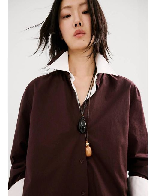 Mango Brown Combined Double-Pendant Necklace