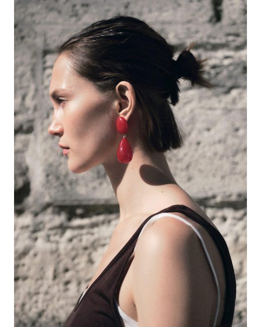 Mango Red Resin Drop Earrings