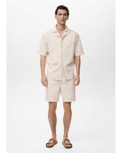 Mango Natural Cotton Lyocell Bermuda Shorts for men