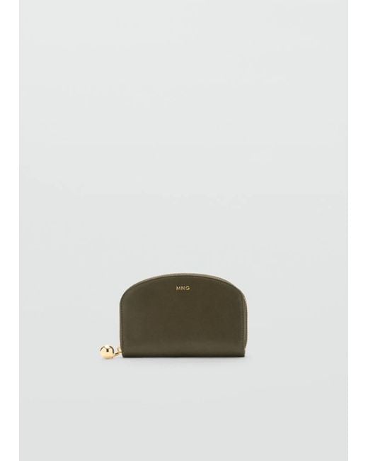 Mango Green Medium Wallet With Mini-Bead Embellishment