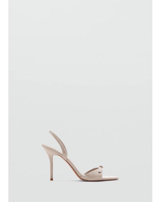 Mango Natural High-Heeled Sandals With Buckle Straps