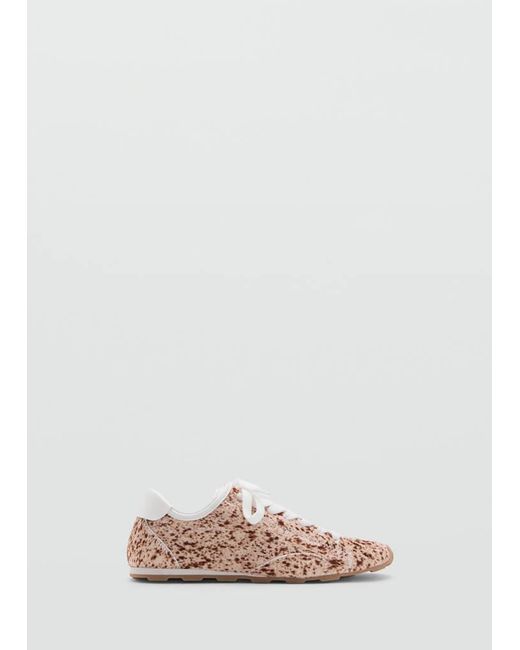 Mango Brown Leather Trainers With Fleece