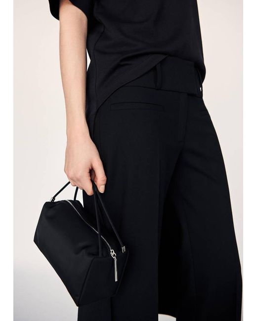 Mango Black Nylon Handbag With Double Strap Handles