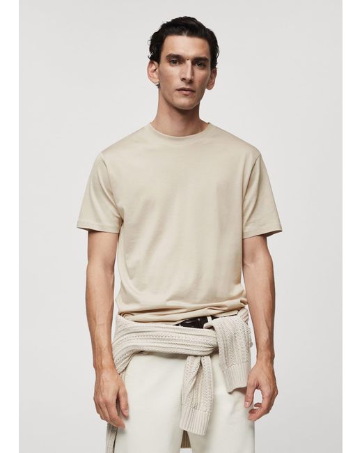 Mango Natural Mercerized Slim Fit T-shirt for men