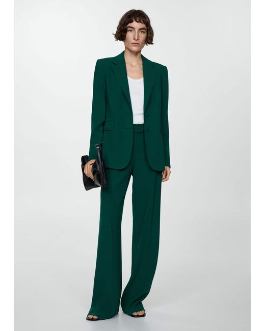 Mango Green Straight-fit Suit Jacket Dark