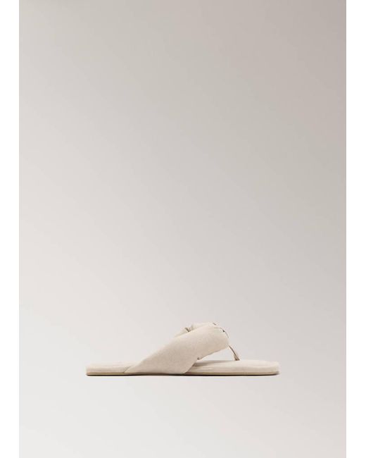 Mango Natural Padded Mule Slippers