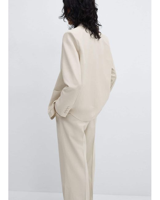 Mango White Pockets Suit Blazer Light/pastel