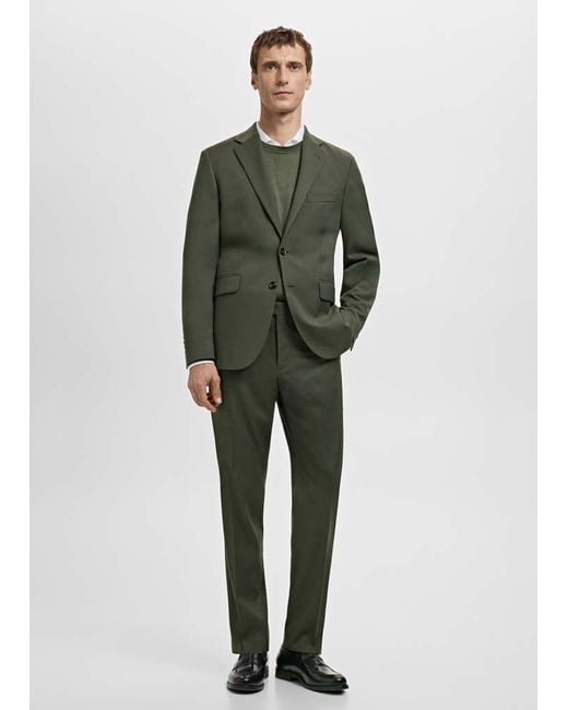 Mango Green Milan Slim-Fit Suit Jacket for men