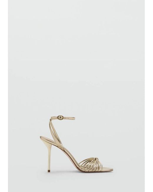 Mango Natural Heeled Sandals With Straps