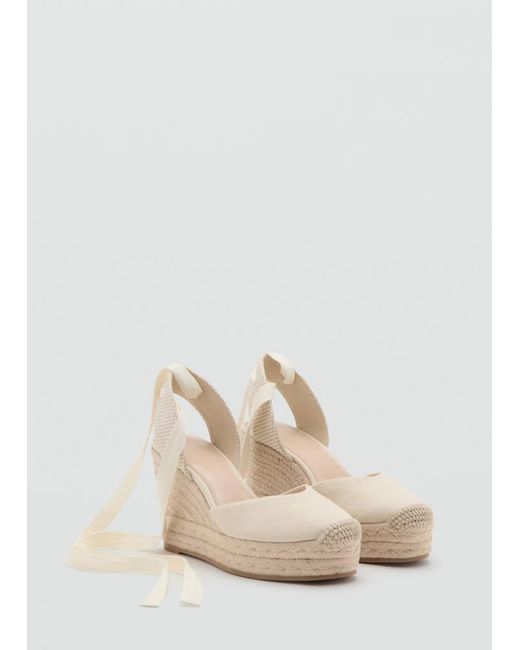 MANGO TEEN White Combined Tied Wedges