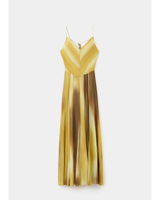 Mango Metallic Printed Chiffon Dress