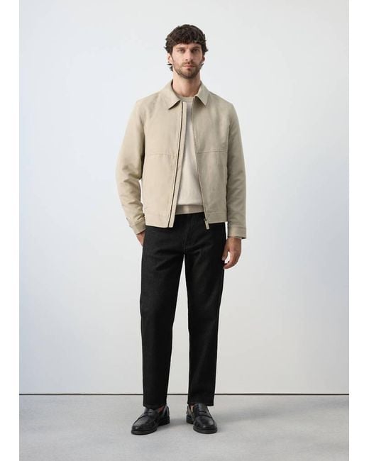 Mango Blue Suede Effect Jacket for men
