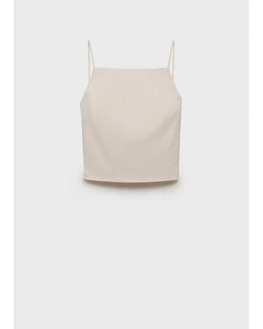 Mango White Open-Back Top