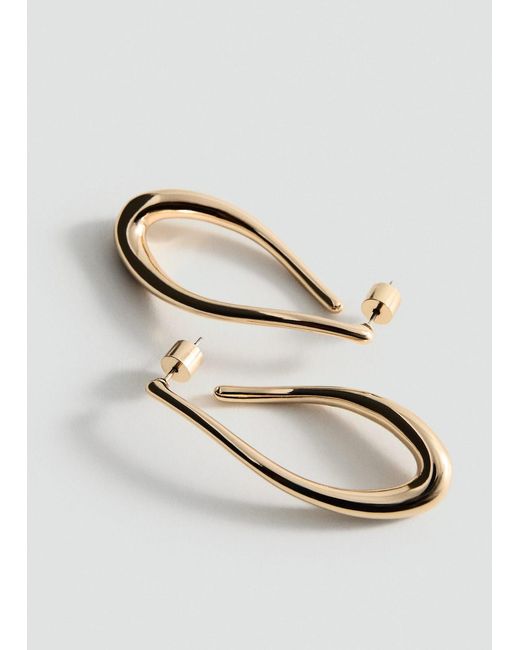 Mango Natural Twisted Hoop Earrings