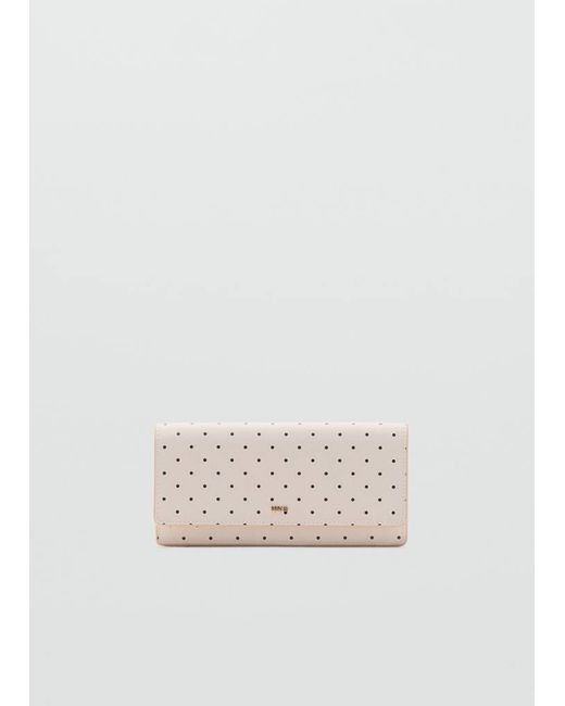 Mango White Polka Dot Flap Wallet