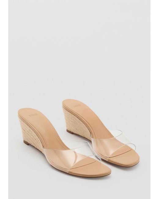 Mango Natural Vinyl Wedge Sandals