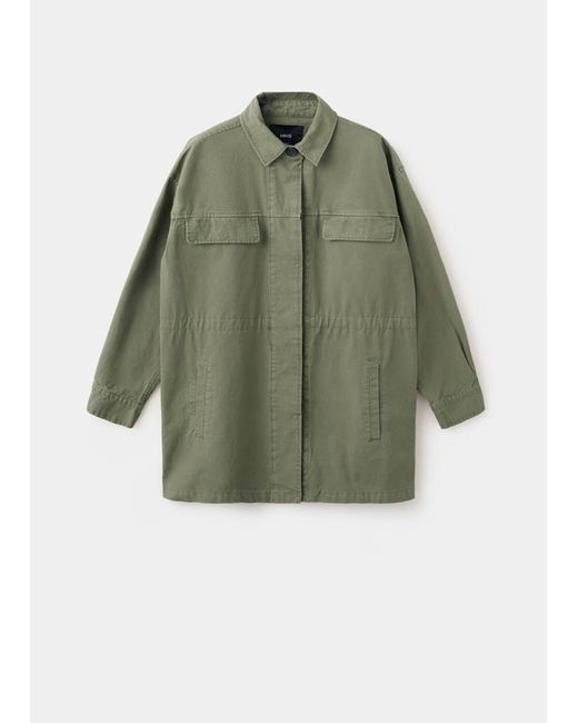 Mango Gray Oversized Denim Parka