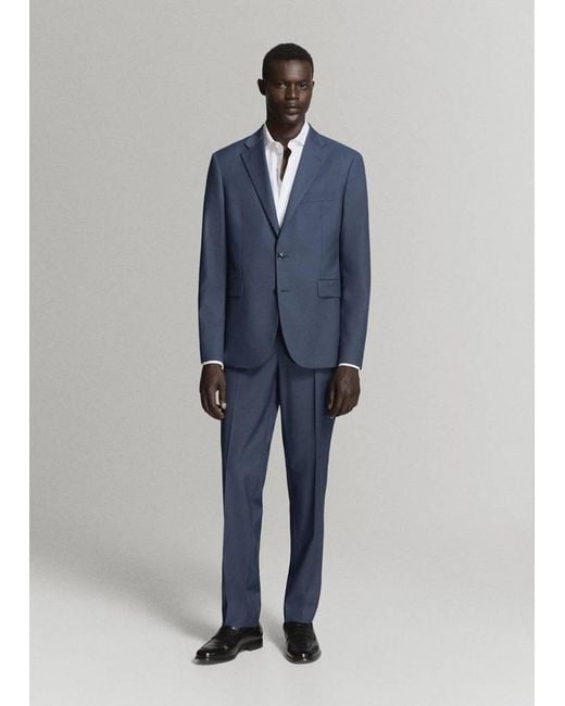 Mango Blue London Regular-Fit Suit Jacket for men